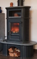 7 kW Guss-Kaminofen Globe Fire Herculina XXL Gussofen Schwedenofen Holzofen Ofen