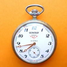 SERKISOF HERREN TASCHENUHR,  Ankerhemmung,  gute Funktion, ca. 1950 (?)