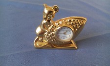 Miniatur Sammeluhr  - Maus mit Maiskolben