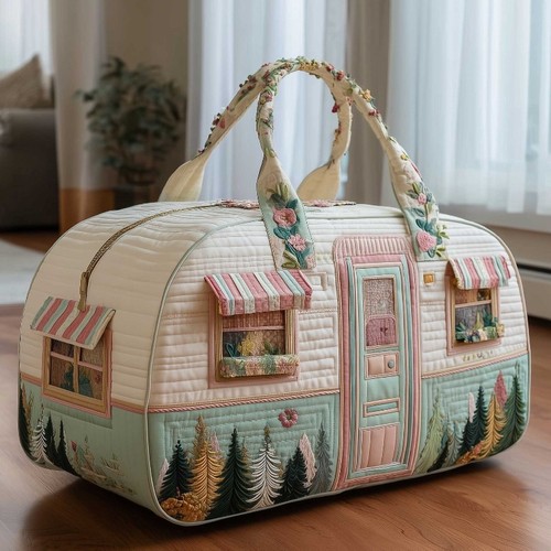 Hippie van quilted duffle bag - van,