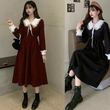 Damen Kleid Spitzenrand