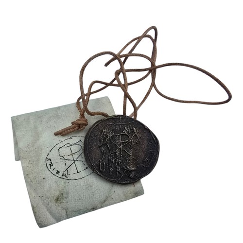 Bronze medaillon halskette - medaillon,
