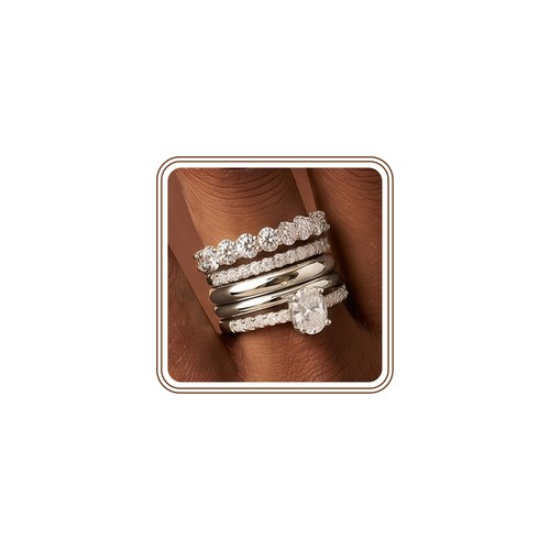 Damen ringe set - ringe, zirkonia