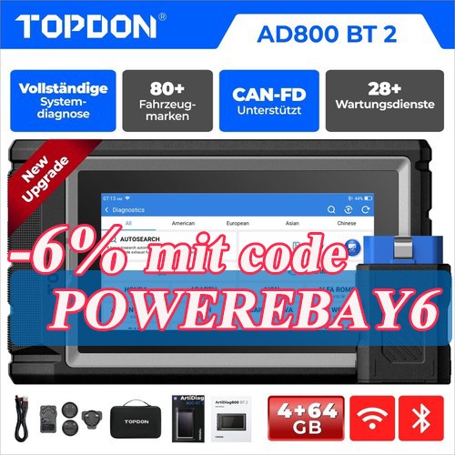 Topdon ad800 kfz obd2 - ad800, bt
