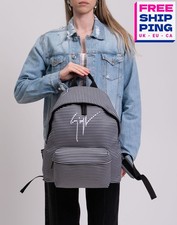 UVP 890€ GIUSEPPE ZANOTTI Rucksack groß gestreift gesticktes Logo Reißverschluss