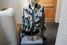 #Chiffon-Blouson, Gr. L, #Jacke, #leicht, #Tarnmuster, #Glitzersteinchen 