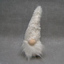 Gilde Deko Wichtel weiß gold Stoff Fell 20 cm Advent Winter Weihnachten Geschenk