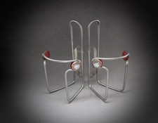Pair Elite Ciussi Bottle Cage / Inox Steel / Titan grey / Flaschenhalter Italy