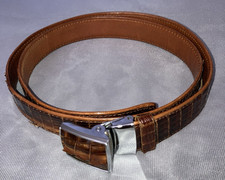 Krokodil Leder Gürtel 95cm LJB Diamond Line Pat.P.73050 Reptilleder Vintage