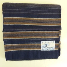 KENZO Jeans - Vintage-Schal - späte 80er Jahre dunkelblau/braun und weiße Linien