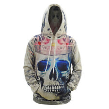 Herren Totenkopf Skull Schädel Totenschädel Pulli Pullover mit Kapuze BC966