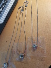 1 Halskette-silberfarben-Kreuz-Anhänger-Strass-hblau- Modeschmuck-NEU-UNGETRAGEN