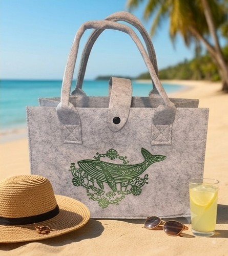 Filz shopper tasche grau mit - tasche,