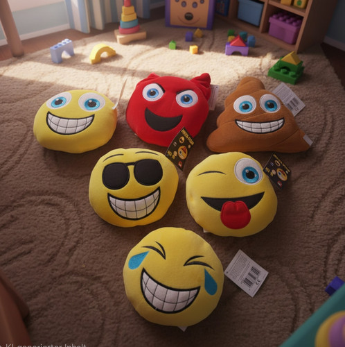 Emoji dekokissen rund - dekokissen, cm
