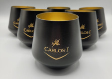 6 Stück Carlos I Brandy Glas 0,3l Tumbler Schwarz Gold satiniert Logo Schwenker