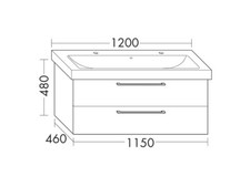 Badmöbel Set mit Spiegelschrank  , B = 1200 mm , Neuwertig
