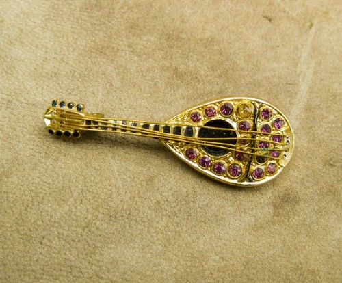 Brosche laute goldfarbig - brosche, ~laute