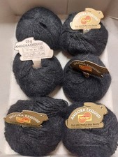 150g / 6x 70% Angora Exquisit Rödel Wolle schwarz hochflauschig