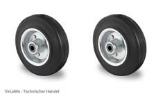 Vollgummi Rad 125 mm Ersatzrad Rolle Gummirad Transportrollen INKL. Montageset