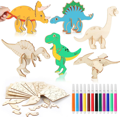 Dinosaurier holz bastelset 12 - dinosaurier,