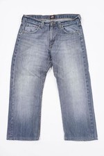 Lee Herren Jeans Kent W34 L28 34/28 blau mittelblau stonewash gerade Denim XY432