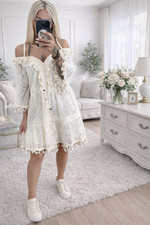 36 38 40 Tunika Kleid spitze