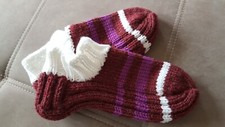 Stricksocken Handarbeit Hausschuhe Socken Mischwolle Gr 43/44 NEU
