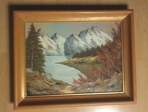 ölbild gemälde alpen berge - Ölbild,