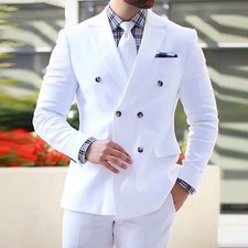 Doppelbrüstig Herren Smoking Anzüge Maßgeschneidert Arbeitskleidung Bräutigam
