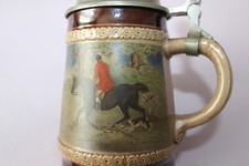 Marzi&Remy Bierkrug Bierstein Zinndeckel DGBM Nr. 85 sehr alt Stempel MR