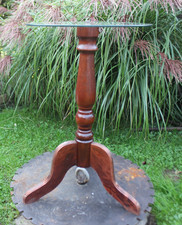 ca. 64 cm Tisch Säule Dekosäule Ständer Podest Blumentisch Holz Glas Deko alt