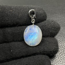 Mondstein blau Cabochon Anhänger mit Clip Nr. 4791