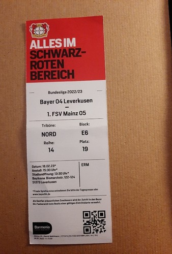 Sammler ticket bayer - bayer, 04