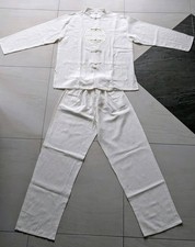 Traditioneller Chinesischer Anzug, XL, Weiß, 100% Seide