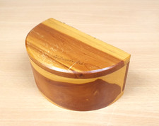 alte Holzdose mit Deckel halbrund  Schmuckschatulle  Schmuckkästchen Holzkiste