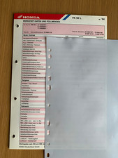 HONDA Mofa PA50 L  PA-50 ab 1984 Original Werkstatt-Datenblatt und Serviceplan
