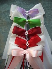 10 Autoschleifen* Antennenschleifen Taft/Satin  Perlenherz Farbkombi*HOCHZEIT*