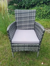 Gartenstühle Polyrattan grau 6 Stück TOP ZUSTAND