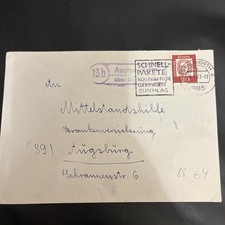 BRD Brief EF #352 - Landpoststempel Auchsesheim ü. Donauwörth 08.05.1962 - S411