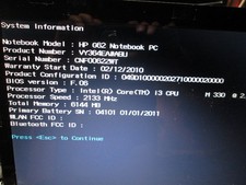 HP G62 15.6" Notebook i3 M330