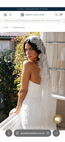 Brautschleier spitze ophelia - brautschleier,