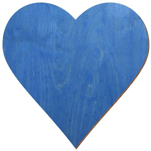 Holz herz kornblumenblau - holz,