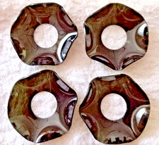 4 Stück Tropfenfänger Tropfschutz Glas - Wachsfänger Kerzenmanschette - grün