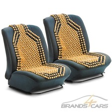 2x CARPOINT HOLZKUGEL SITZAUFLAGE BEIGE SITZAUFLEGER MASSAGE HOLZPERLEN 39x126cm