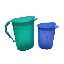 Tupperware  Junge Welle Kanne 2,1 L Grün und  1L  Blau Saftkanne