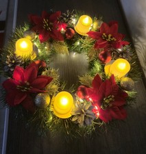 Adventskranz rund, Weihnachtsdeko Tischkranz,  Ø 34 cm.HANDARBEIT LED BELEUCHTET