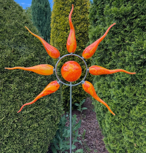 Glas sonne orange bernstein - glas,