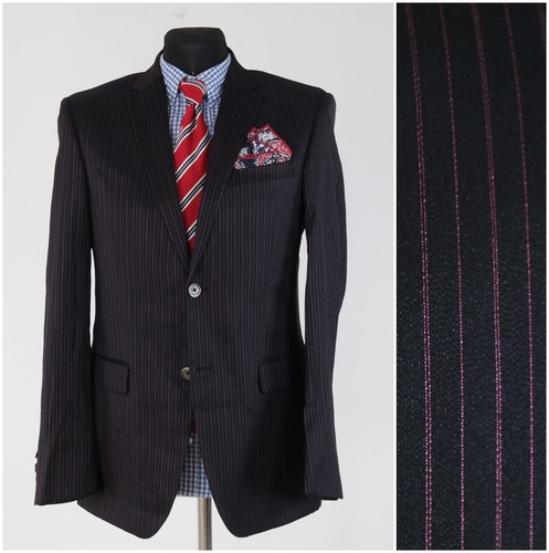 Lila gestreifter herrenblazer - gestreifter,