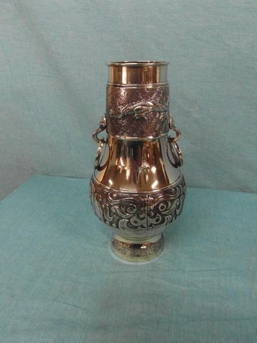 Vase solide messing verziert - messing,