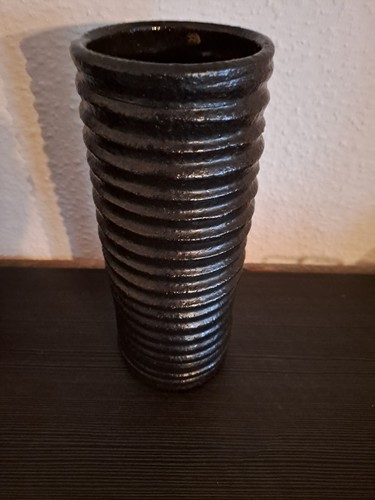 Vase steingut dunkelbraun - vase,